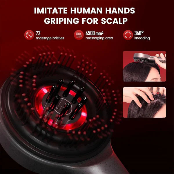 Alphatech™ Scalp Massager Brush (Red) – فرشاة تدليك فروة الرأس (حمراء)