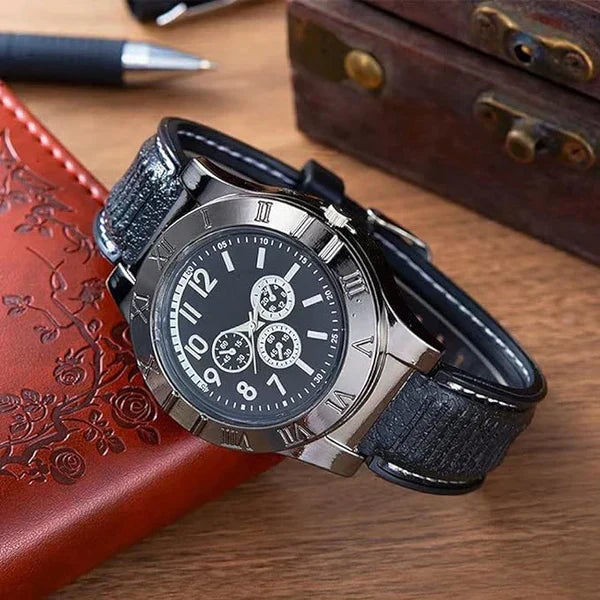Alphatech™Men's Military USB Lighter Watch